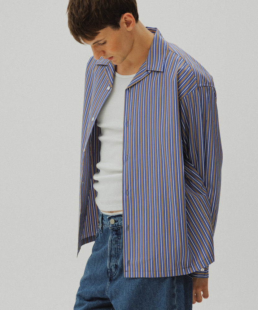 Blue Ottoman Stripe Long Sleeve Shirt