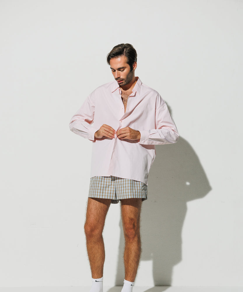 Cotton Boxer Shorts Paris Blue Check