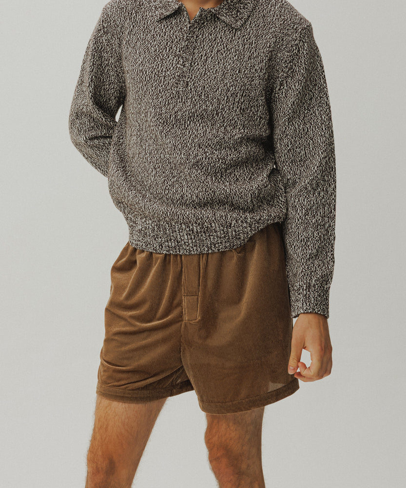 Sheer Velour Shorts | Atlas Sand