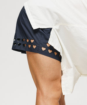 Two Steps Hearts Lace Shorts - Midnight Navy