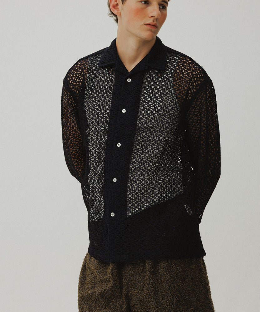 Grass Cotton Jacquard Shorts | Majorelle Midnight