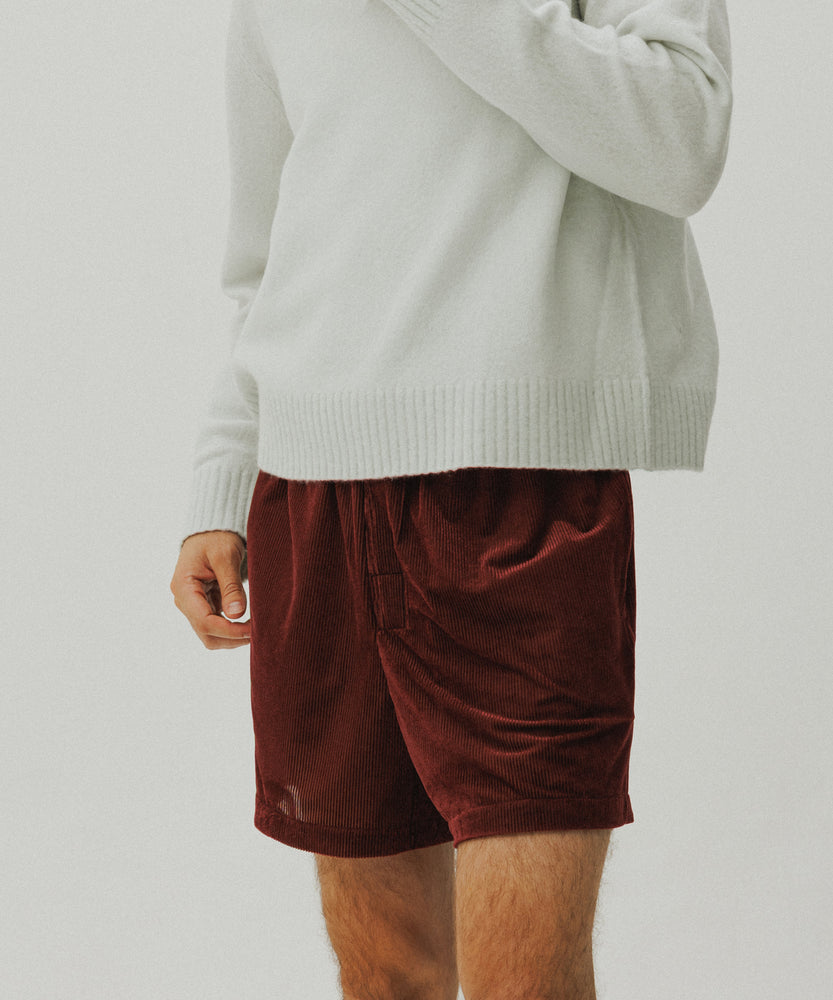 Sheer Velour Shorts | Desert Saffron