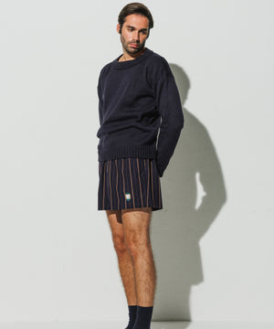 Embroidered "On time" Cotton Boxer Shorts by INIGO STUDIO