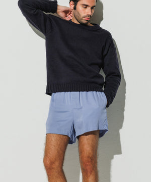 Silk-like Boxer Shorts - Athens Blue