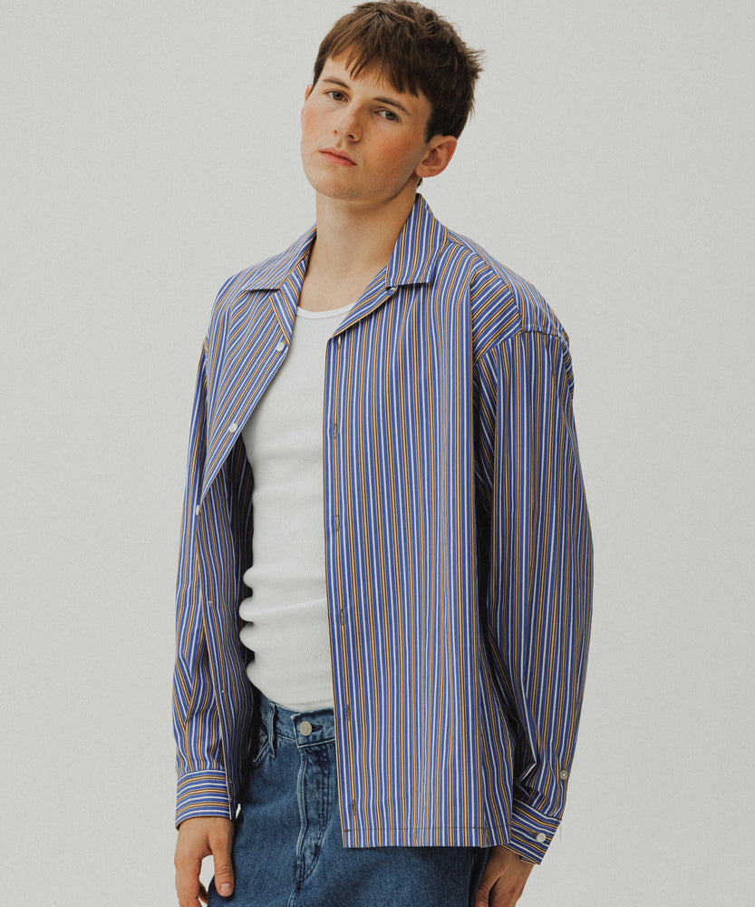 Blue Ottoman Stripe Long Sleeve Shirt