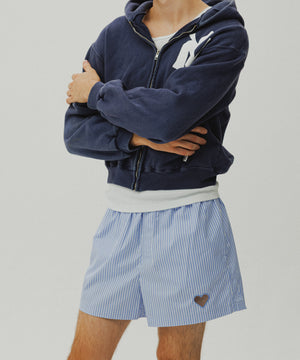 One Point Heart Lace Shorts - Venetian Blue