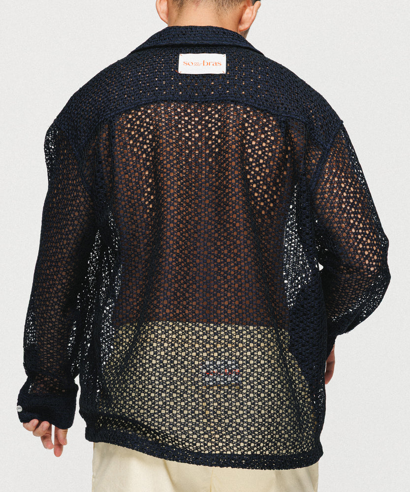 Summer Navy Lace Shirt