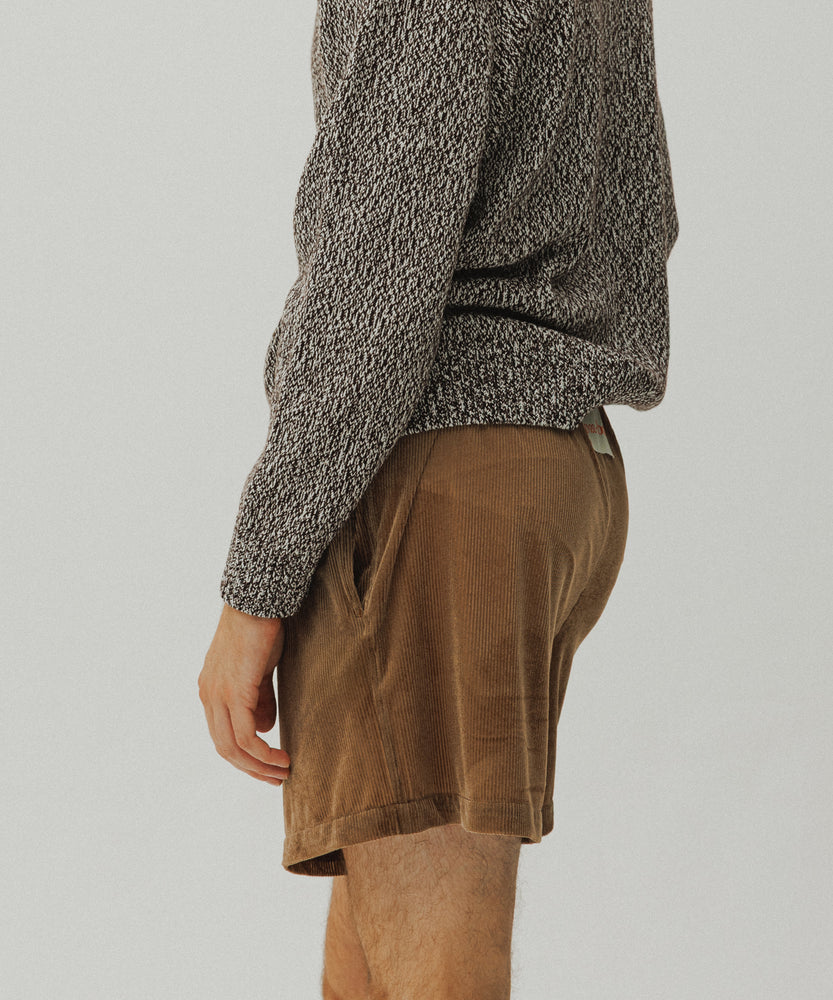 Sheer Velour Shorts | Atlas Sand