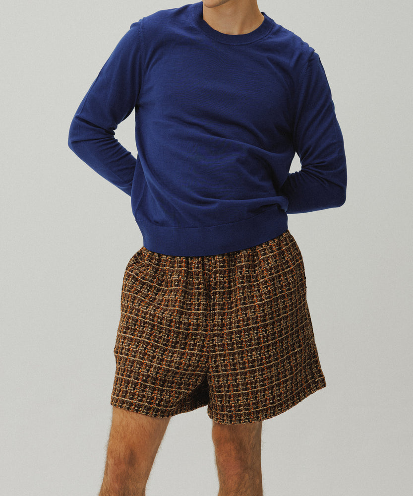 Glitter Tape Wool Tweeded Shorts | Spice Market