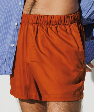 Silk-like Boxer Shorts - Orange Dust