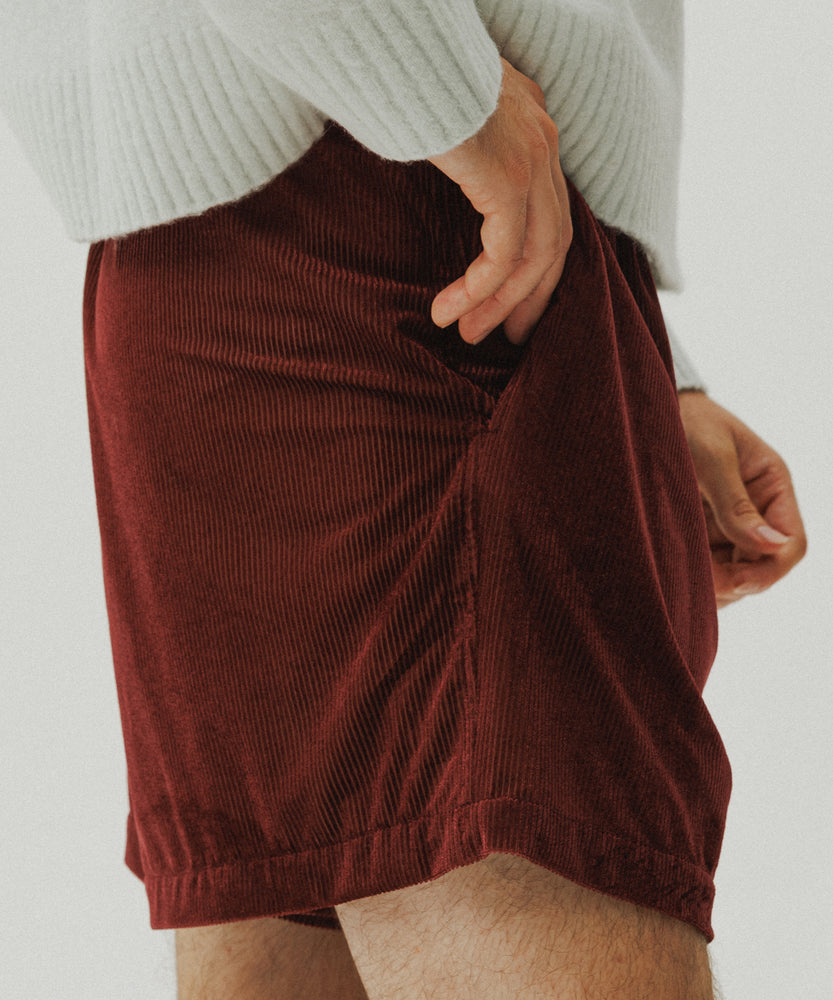 Sheer Velour Shorts | Desert Saffron