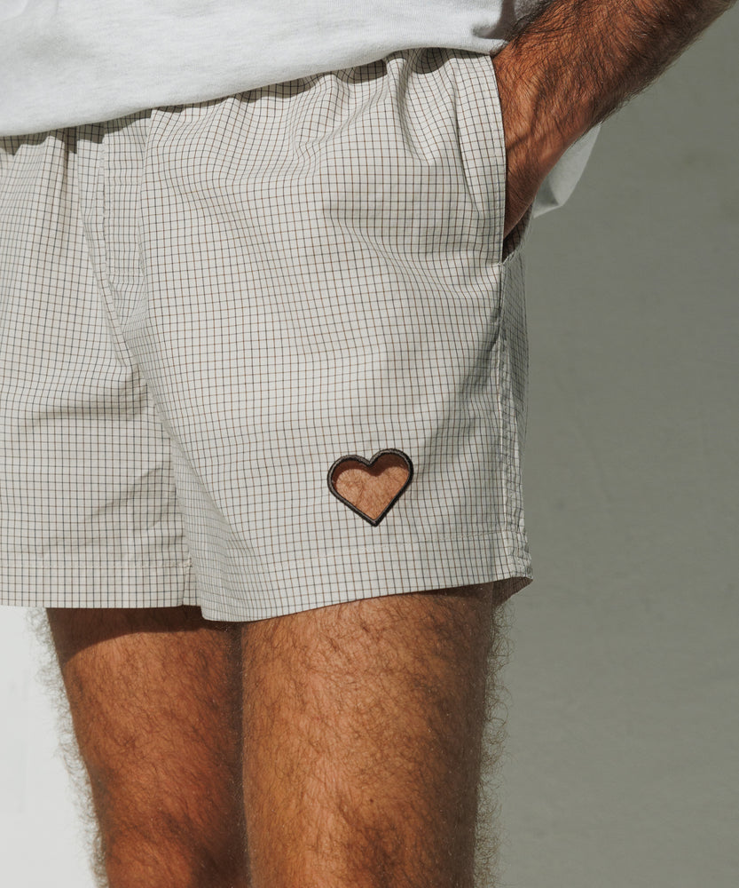 One Point Heart Lace Shorts - Monopoli Check