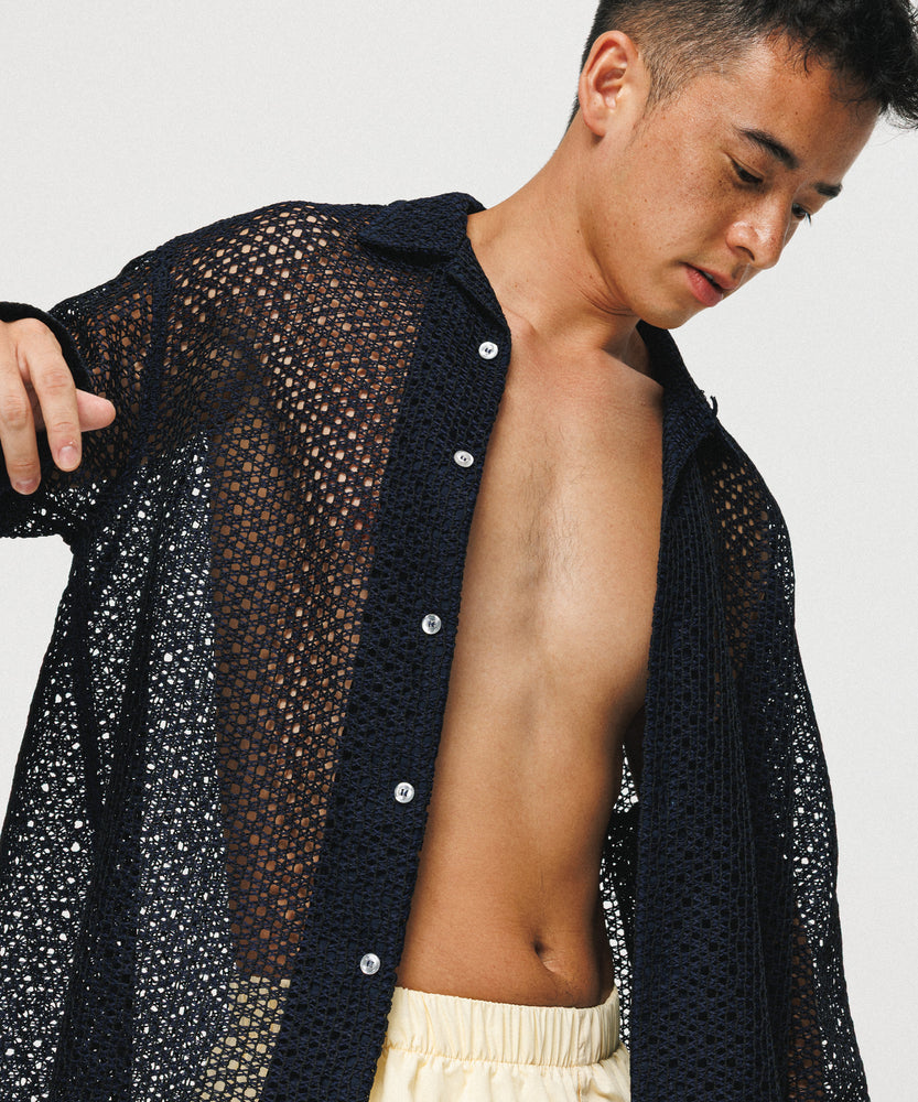 Summer Navy Lace Shirt