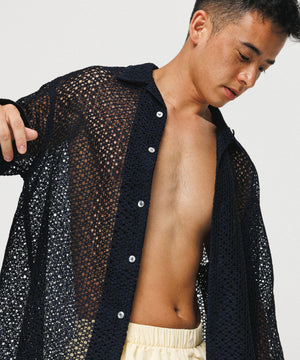 Summer Navy Lace Shirt