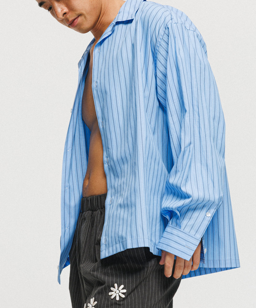 Blue Stripe Long Sleeve Shirt - Santorini