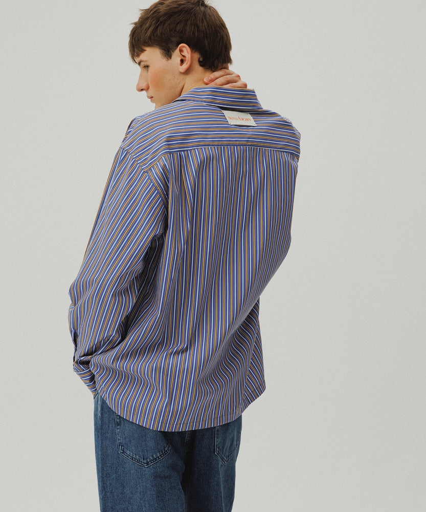 Blue Ottoman Stripe Long Sleeve Shirt
