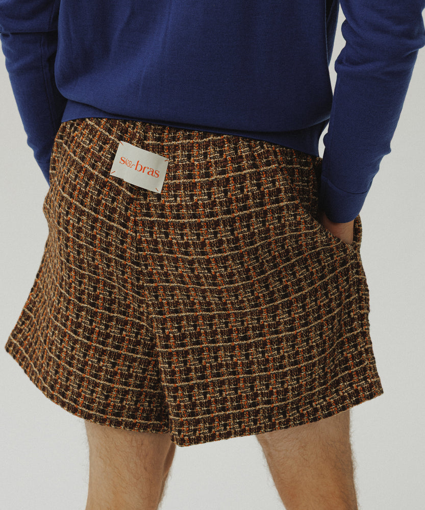 Glitter Tape Wool Tweeded Shorts | Spice Market