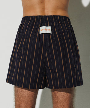 Embroidered "On time" Cotton Boxer Shorts by INIGO STUDIO