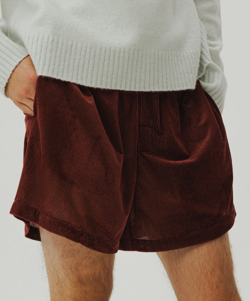 Sheer Velour Shorts | Desert Saffron