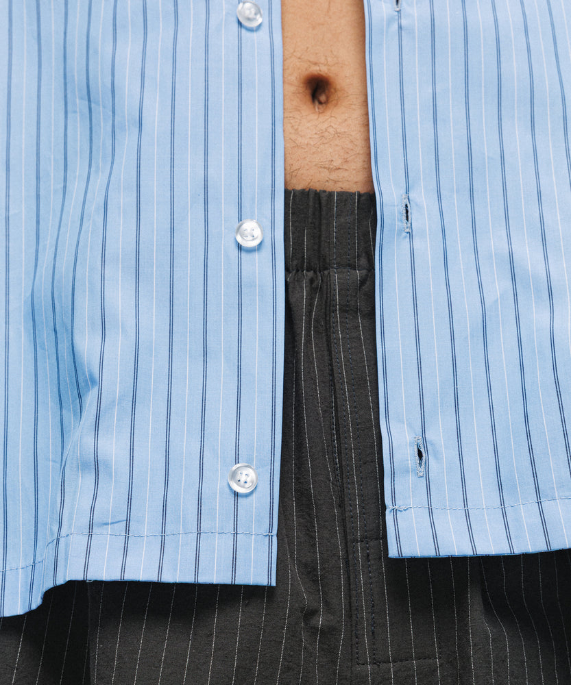 Blue Stripe Long Sleeve Shirt - Santorini