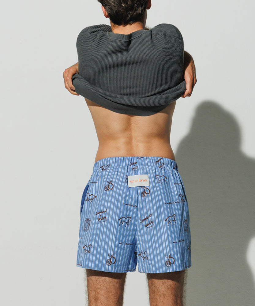 "Mediodia" Cotton Boxer Shorts by INIGO STUDIO