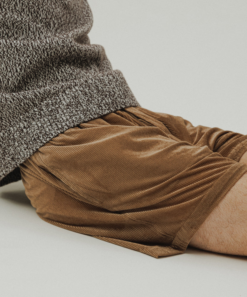 Sheer Velour Shorts | Atlas Sand