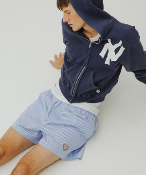 One Point Heart Lace Shorts - Venetian Blue