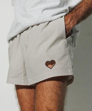 One Point Heart Lace Shorts - Monopoli Check