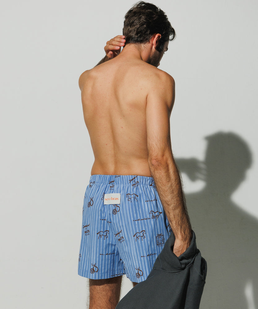 "Mediodia" Cotton Boxer Shorts by INIGO STUDIO