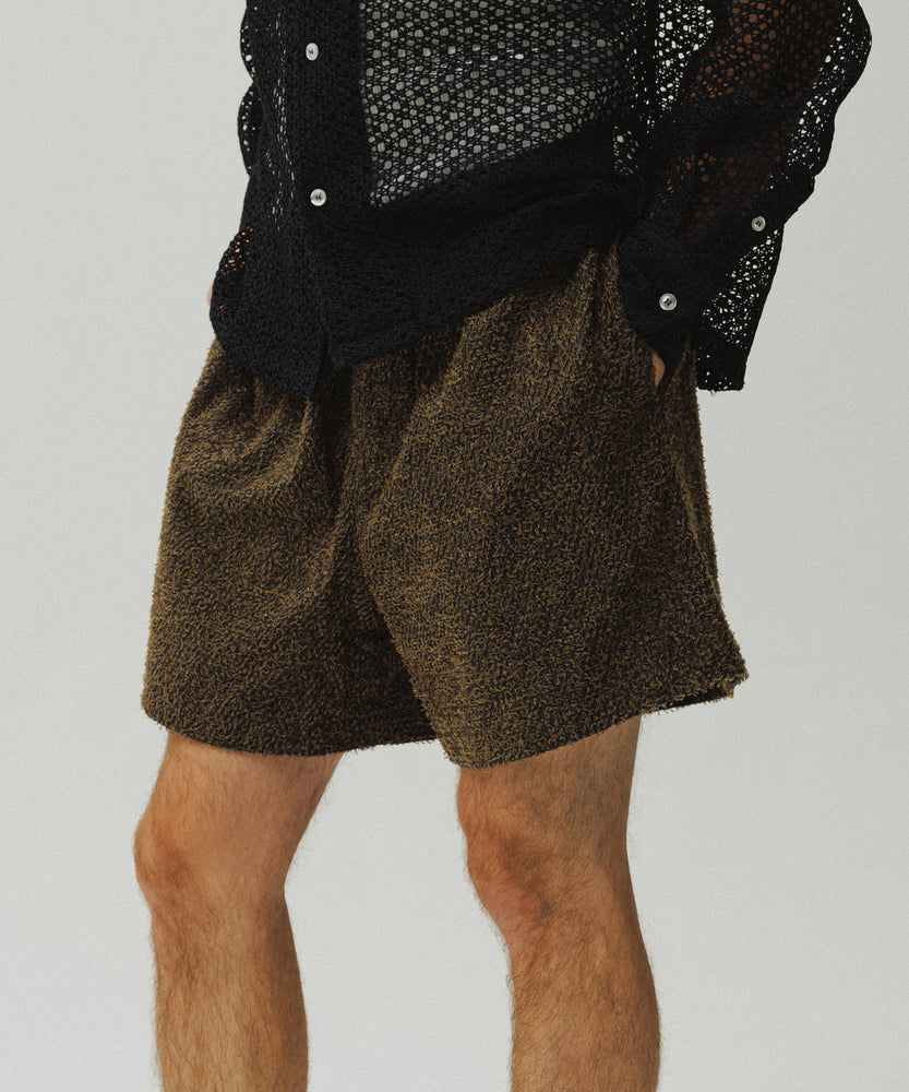 Grass Cotton Jacquard Shorts | Majorelle Midnight