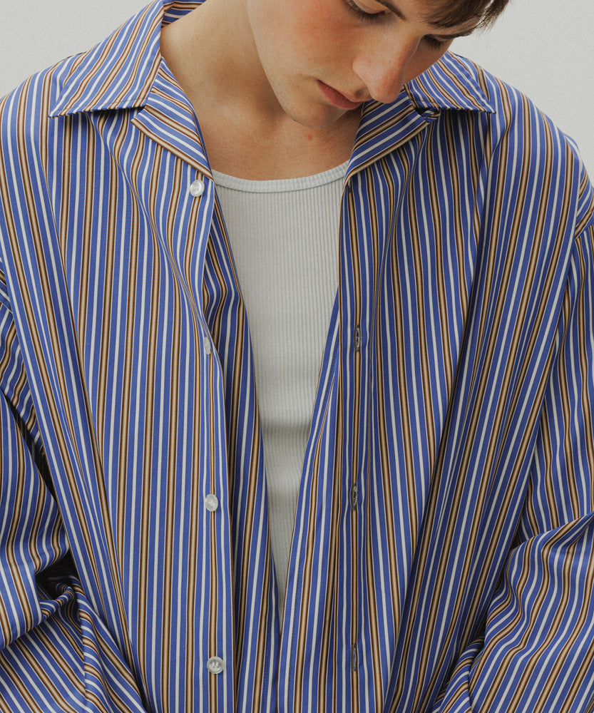 Blue Ottoman Stripe Long Sleeve Shirt