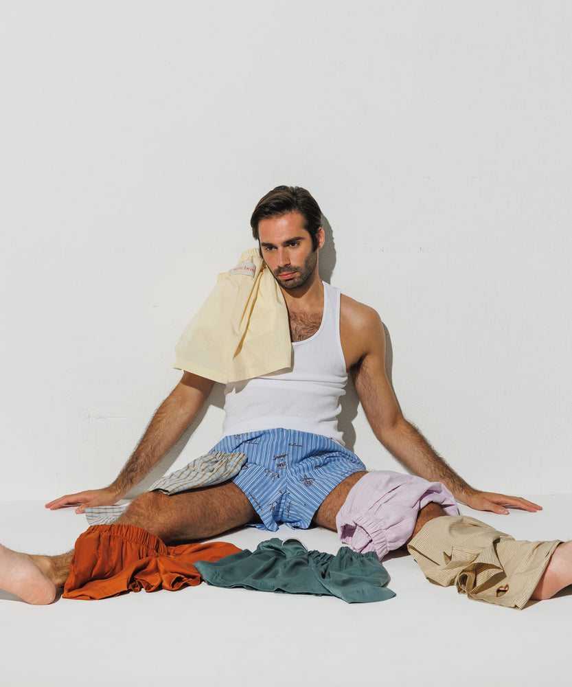 "Mediodia" Cotton Boxer Shorts by INIGO STUDIO