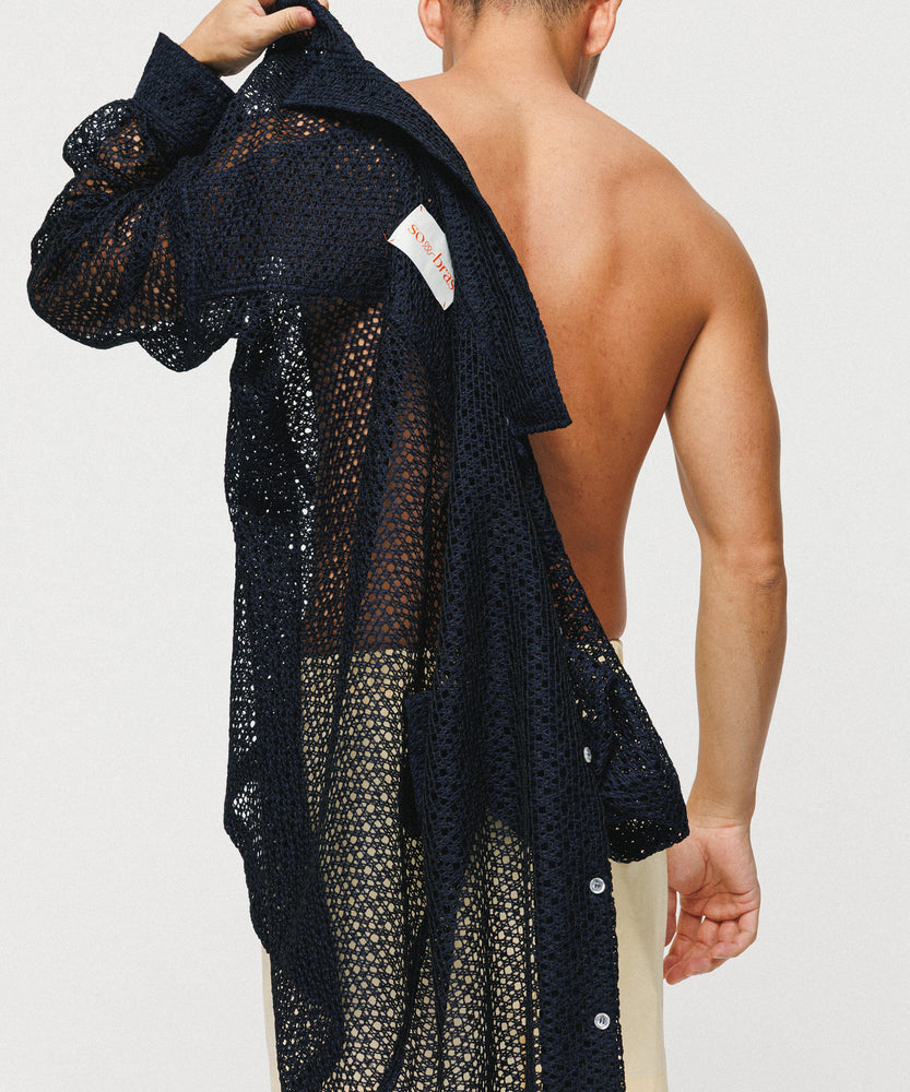 Summer Navy Lace Shirt