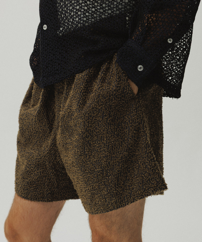 Grass Cotton Jacquard Shorts | Majorelle Midnight