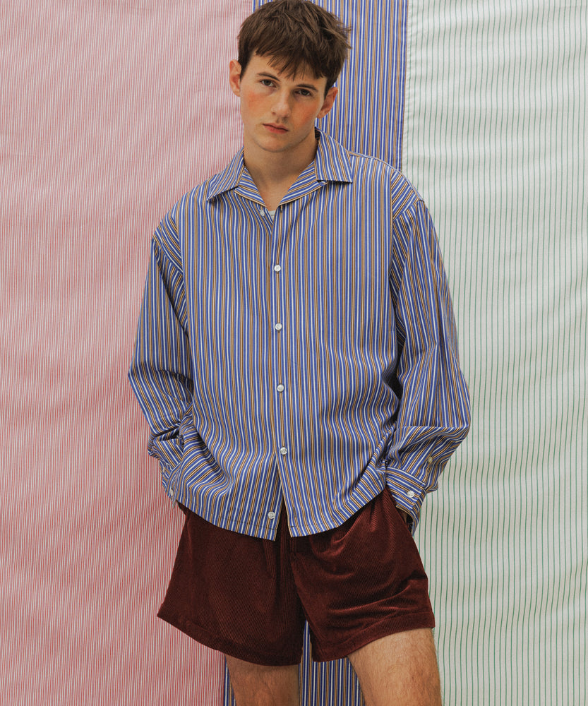 Blue Ottoman Stripe Long Sleeve Shirt