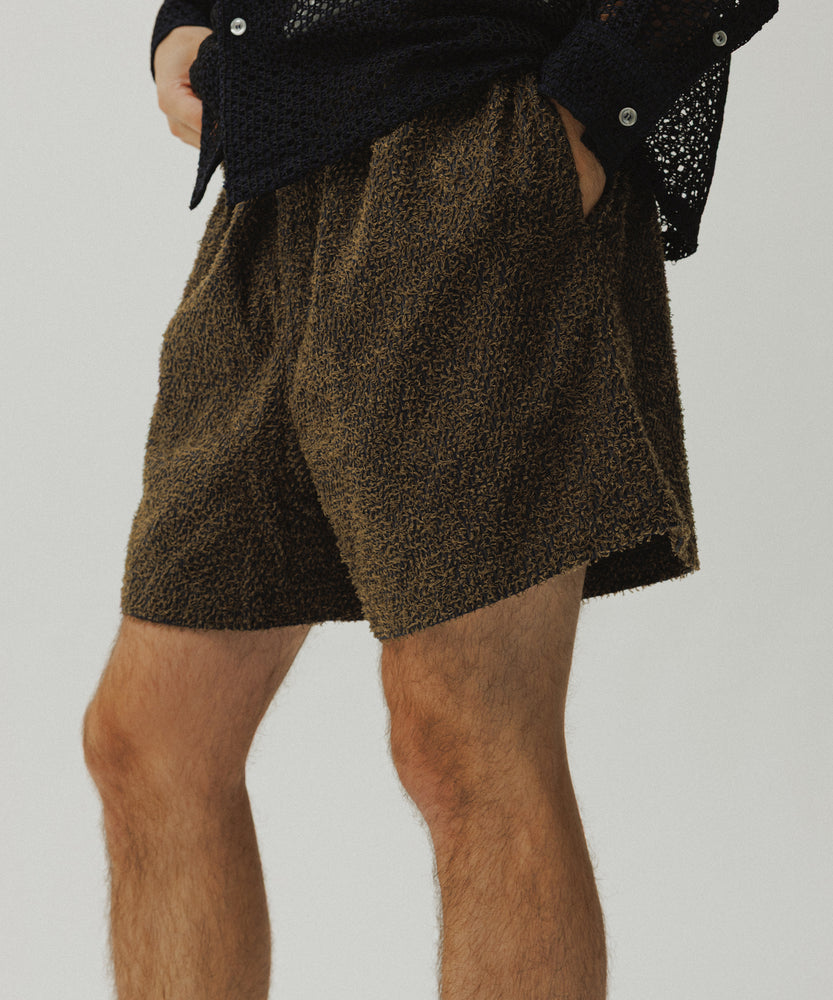 Grass Cotton Jacquard Shorts | Majorelle Midnight