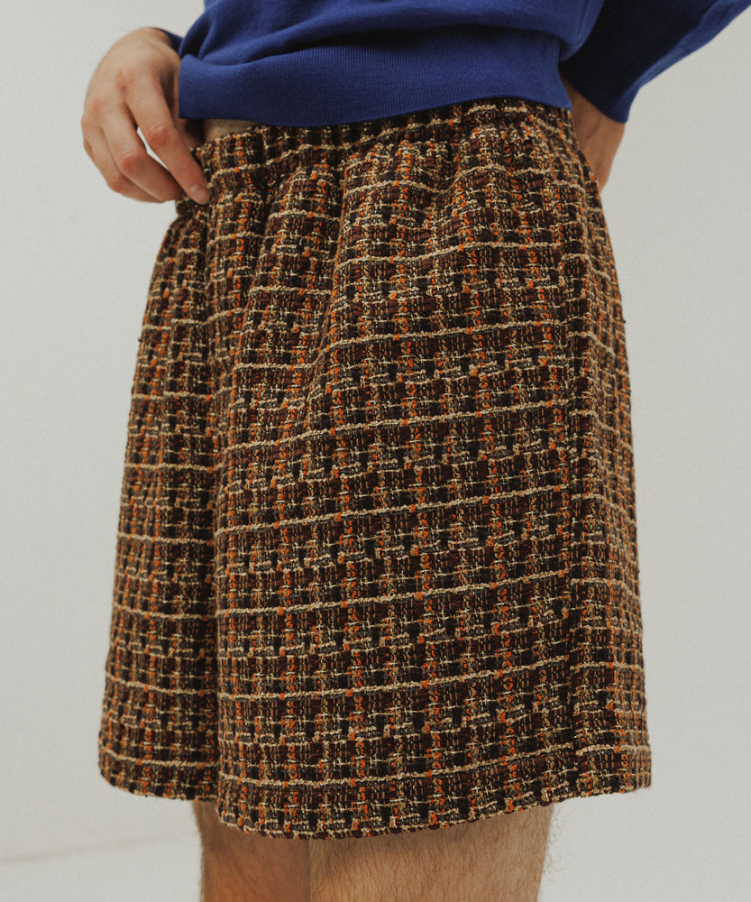 Glitter Tape Wool Tweeded Shorts | Spice Market