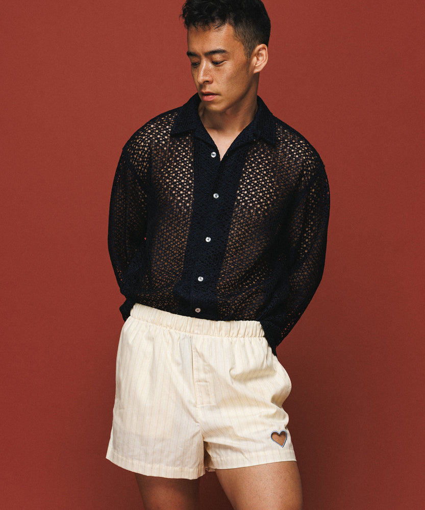 Summer Navy Lace Shirt
