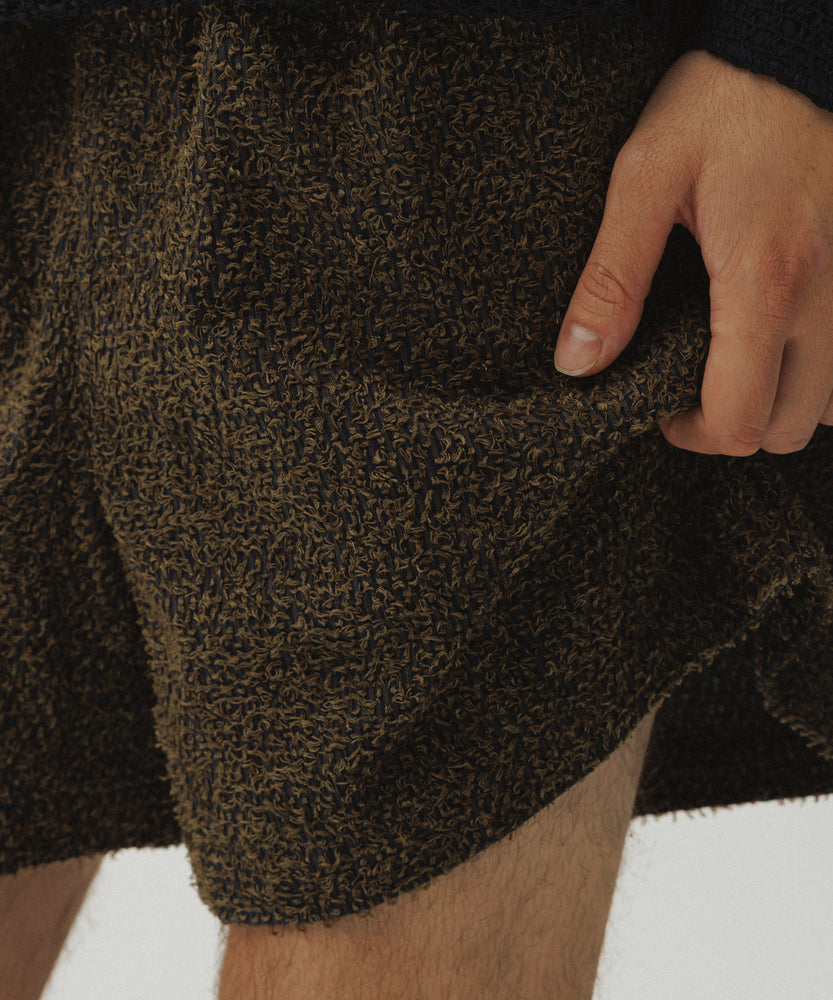 Grass Cotton Jacquard Shorts | Majorelle Midnight