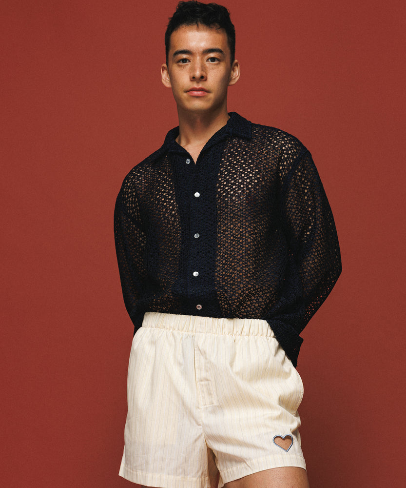 Summer Navy Lace Shirt