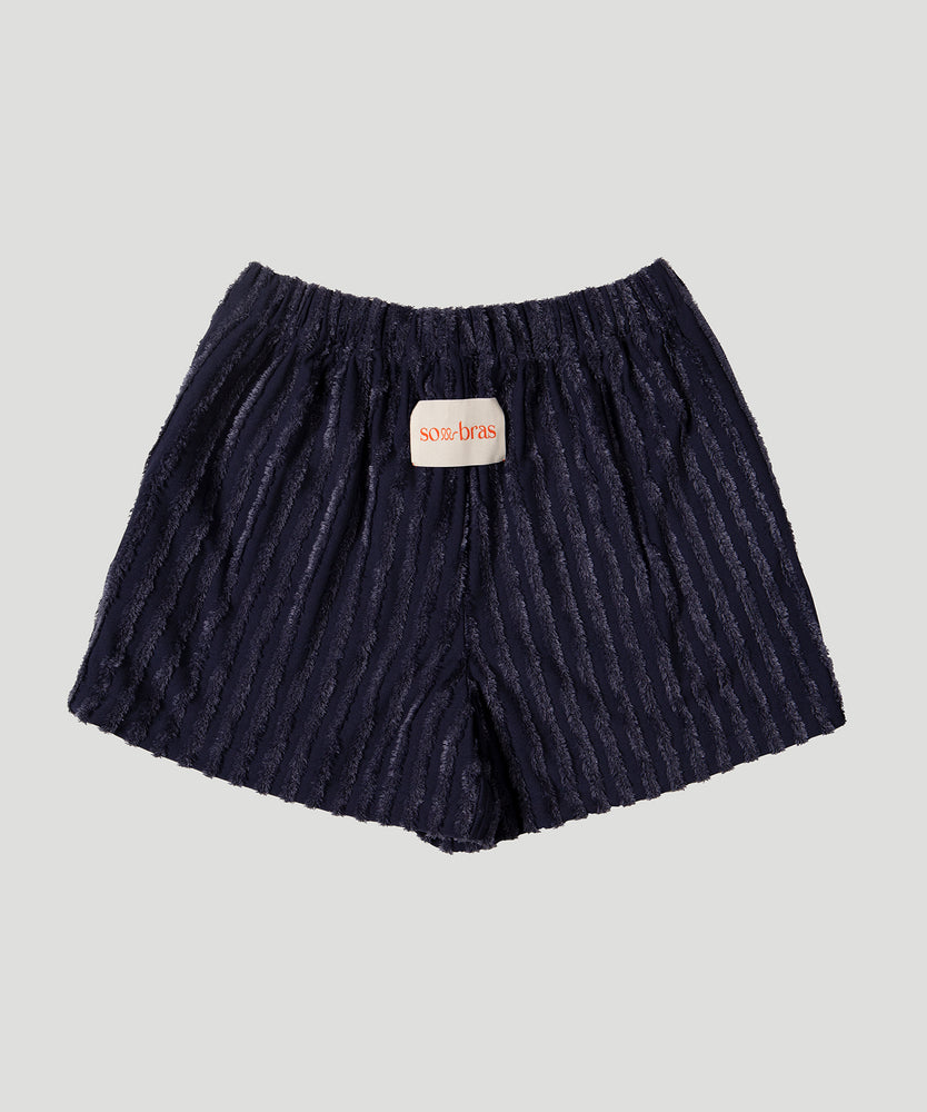 
            
                Load image into Gallery viewer, Fringe Towl Shorts - Midnight Blue
            
        