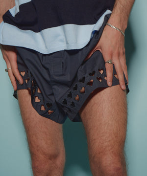 Two Steps Hearts Lace Shorts - Midnight Navy – sombras