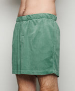 Cher Stripe Velour Shorts | Sea Green