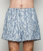 Denim Like Cut Jacquard Shorts