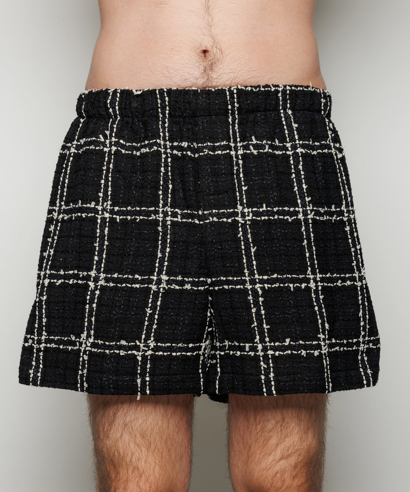 Rough Tweeded shorts | Black