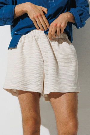 White Summer Knit Shorts