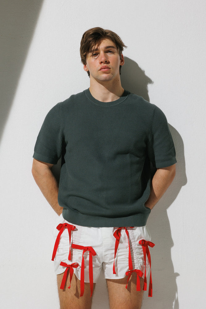 【Pre-order item】Curtain Ribon Shorts - White
