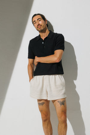 【Pre-order item】White Summer Knit Shorts