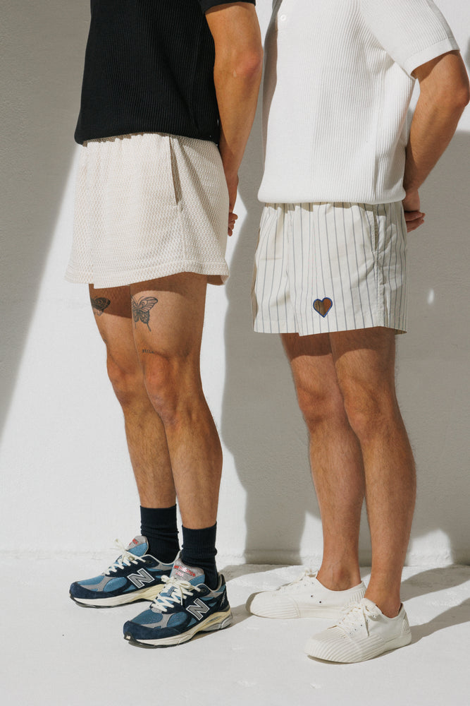 White Summer Knit Shorts