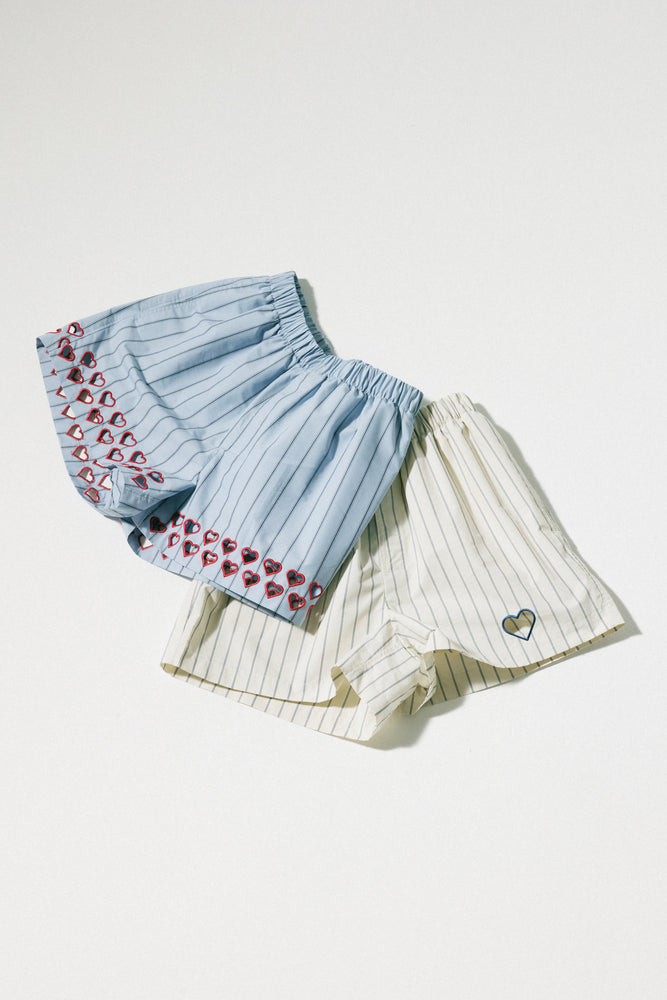 【Pre-order item】One Point Heart Lace Shorts - Ivory